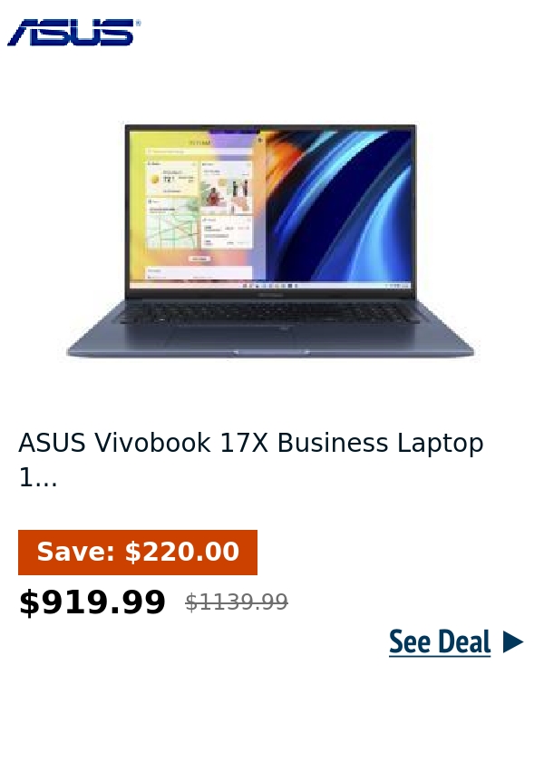 ASUS Vivobook 17X Business Laptop 1...