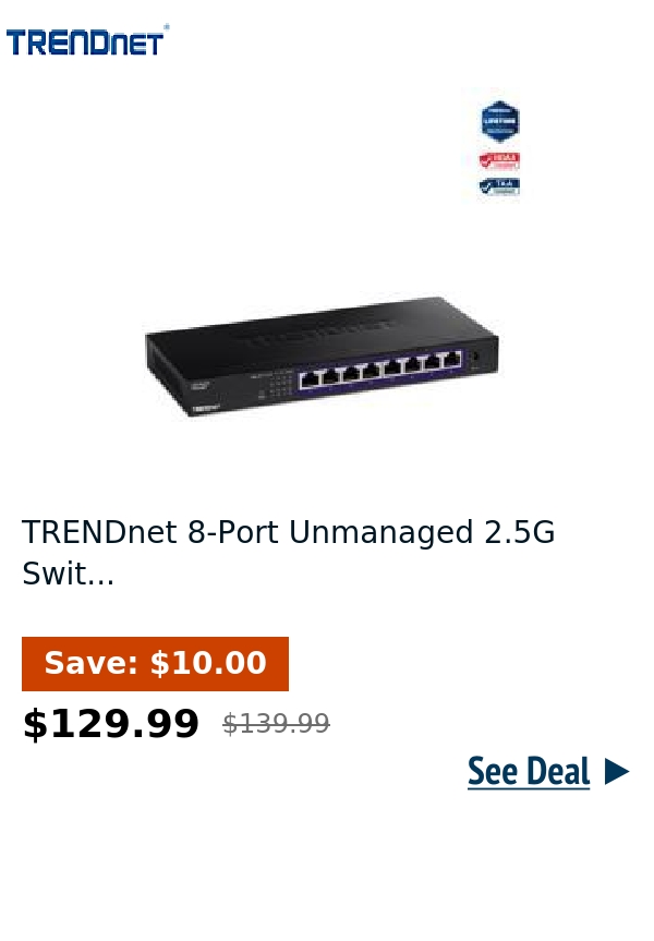 TRENDnet 8-Port Unmanaged 2.5G Swit...