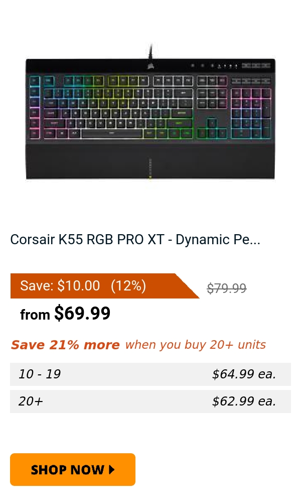 Corsair K55 RGB PRO XT - Dynamic Pe...