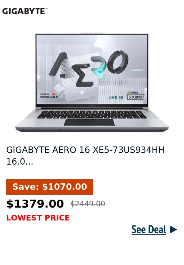 GIGABYTE AERO 16 XE5-73US934HH 16.0...