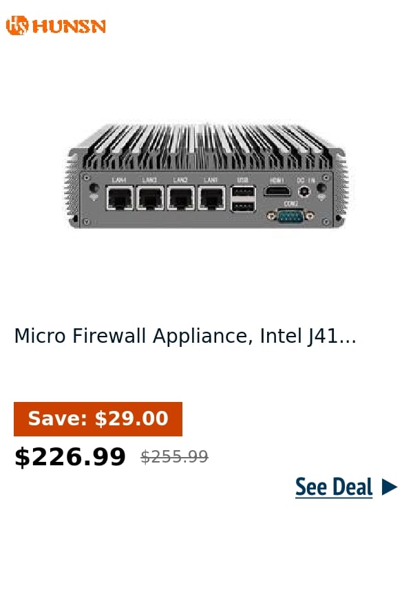 Micro Firewall Appliance, Intel J41...