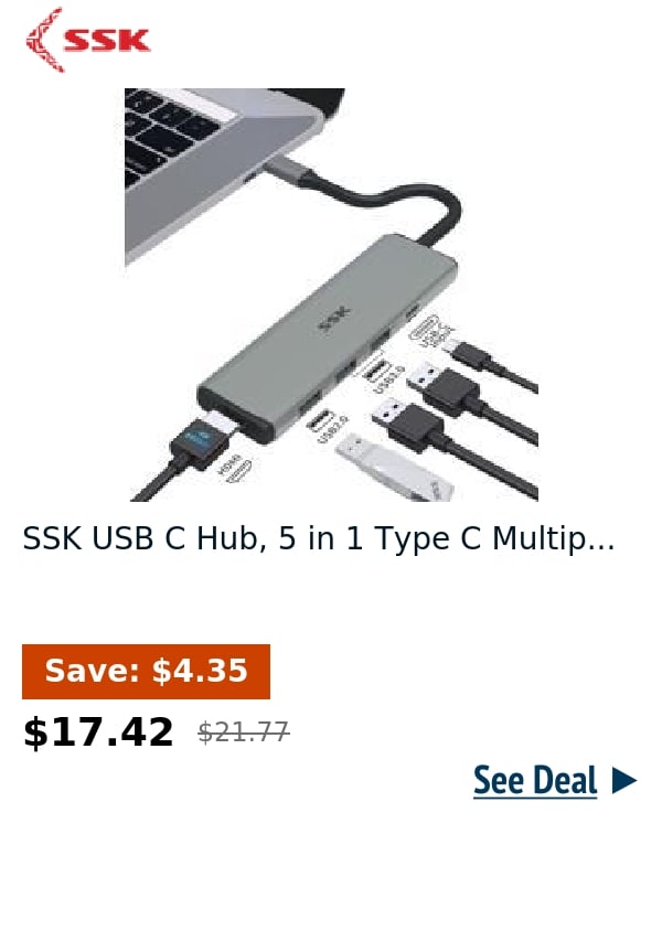 SSK USB C Hub, 5 in 1 Type C Multip...