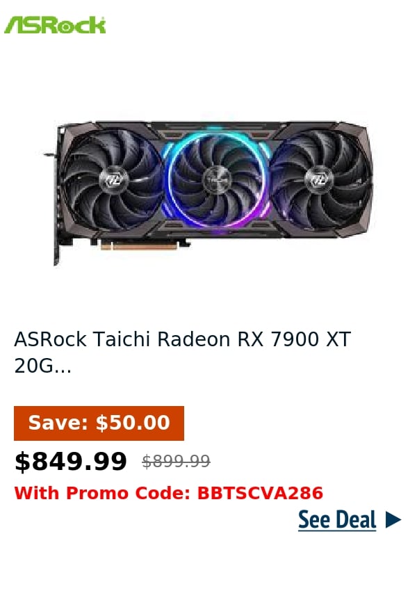 ASRock Taichi Radeon RX 7900 XT 20G...