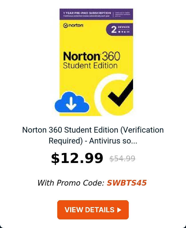 Norton 360 Student Edition (Verification Required) - Antivirus so...