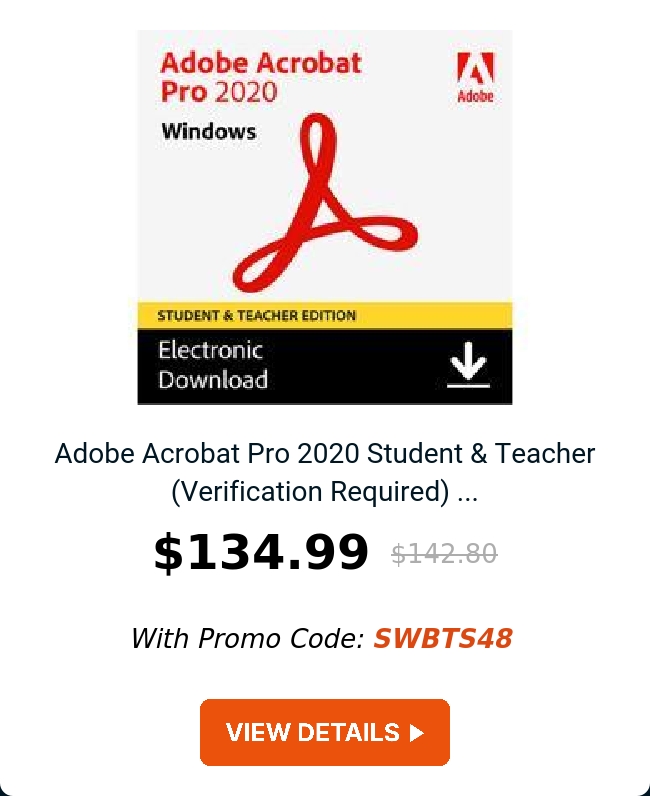 Adobe Acrobat Pro 2020 Student & Teacher (Verification Required) ...