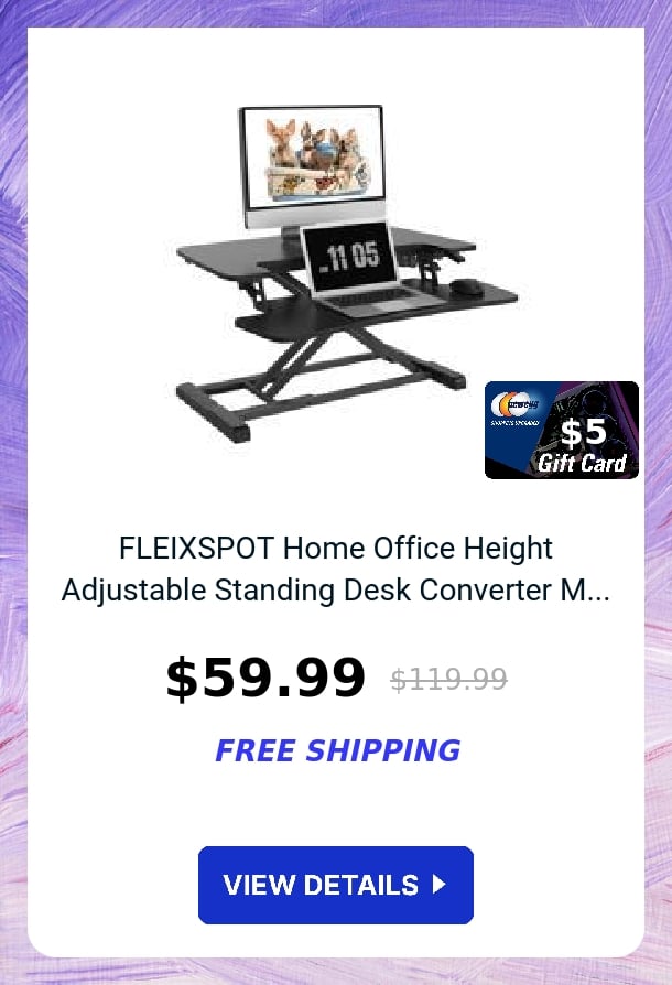 FLEIXSPOT Home Office Height Adjustable Standing Desk Converter M...