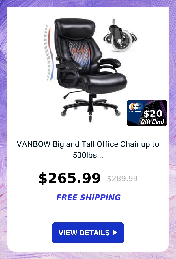 VANBOW Big and Tall Office Chair up to 500lbs...