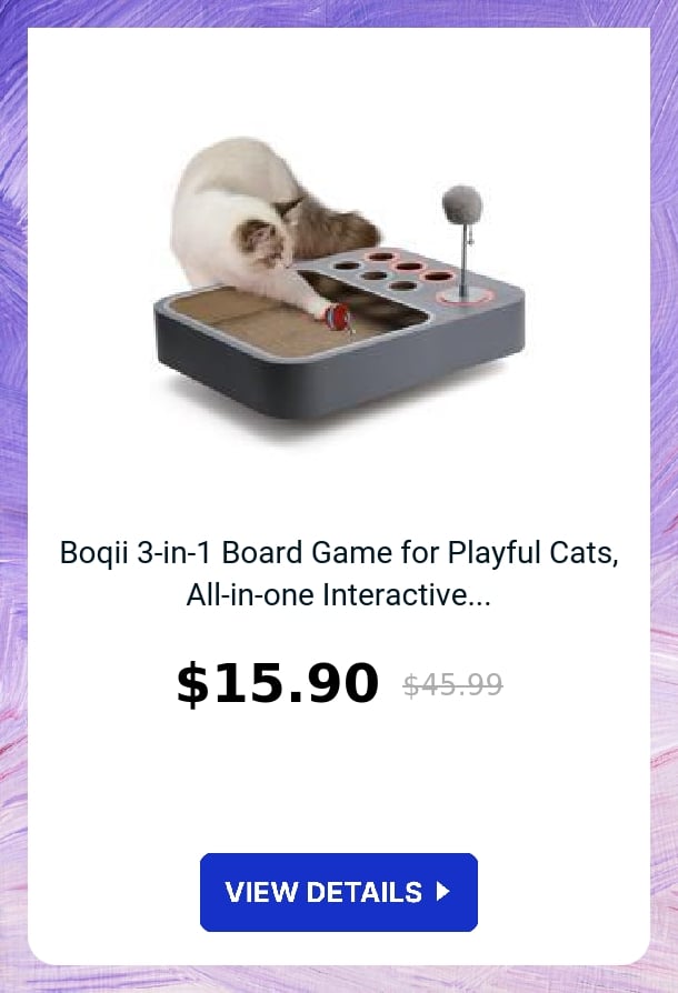 Boqii 3-in-1 Board Game for Playful Cats, All-in-one Interactive...