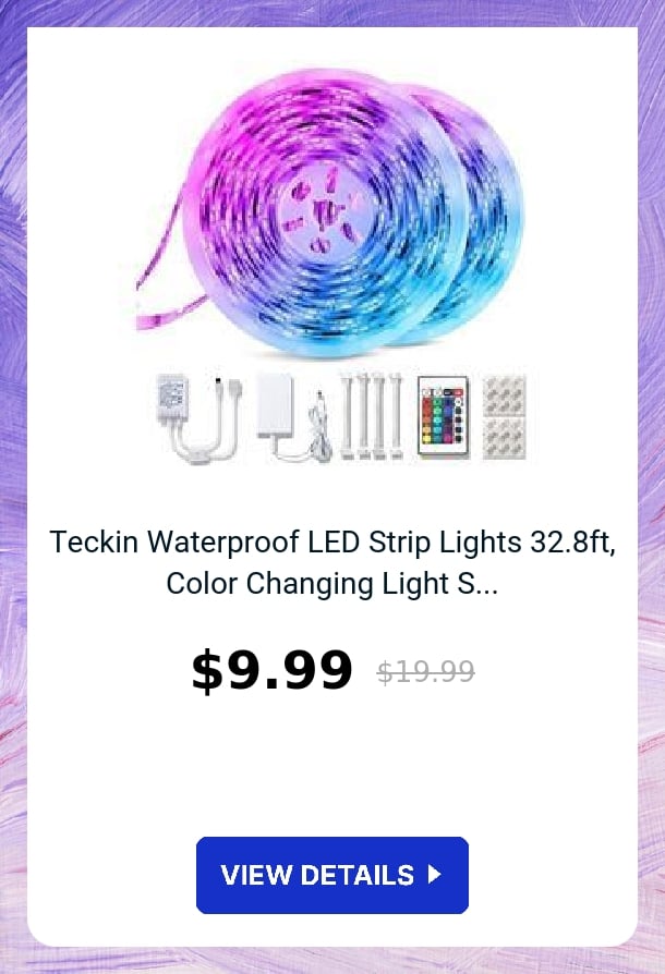 Teckin Waterproof LED Strip Lights 32.8ft, Color Changing Light S...