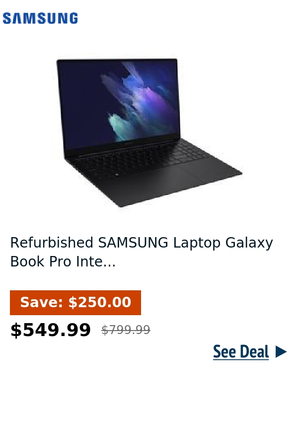 Refurbished SAMSUNG Laptop Galaxy Book Pro Inte...