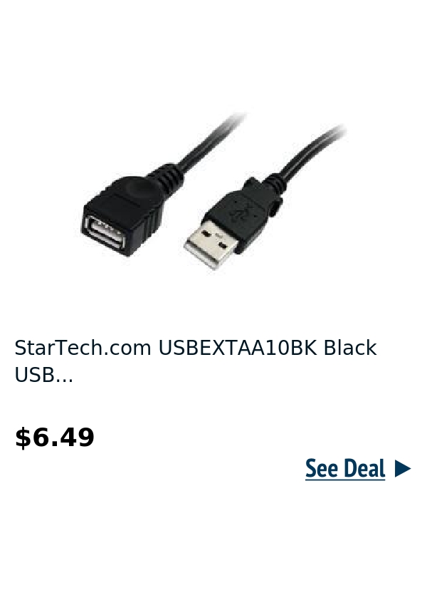 StarTech.com USBEXTAA10BK Black USB...