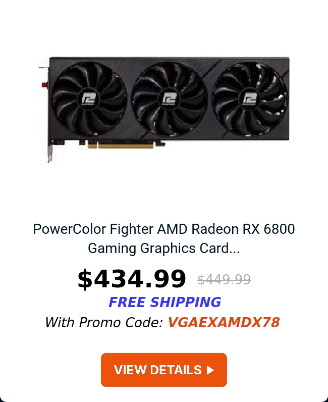 PowerColor Fighter AMD Radeon RX 6800 Gaming Graphics Card...