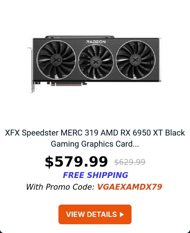 XFX Speedster MERC 319 AMD RX 6950 XT Black Gaming Graphics Card...