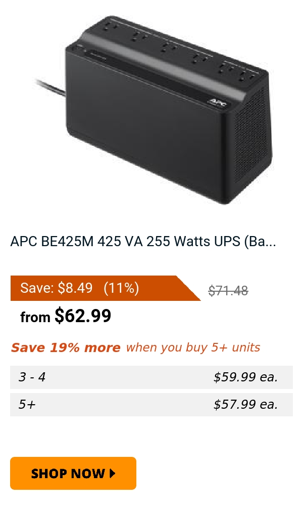 APC BE425M 425 VA 255 Watts UPS (Ba...