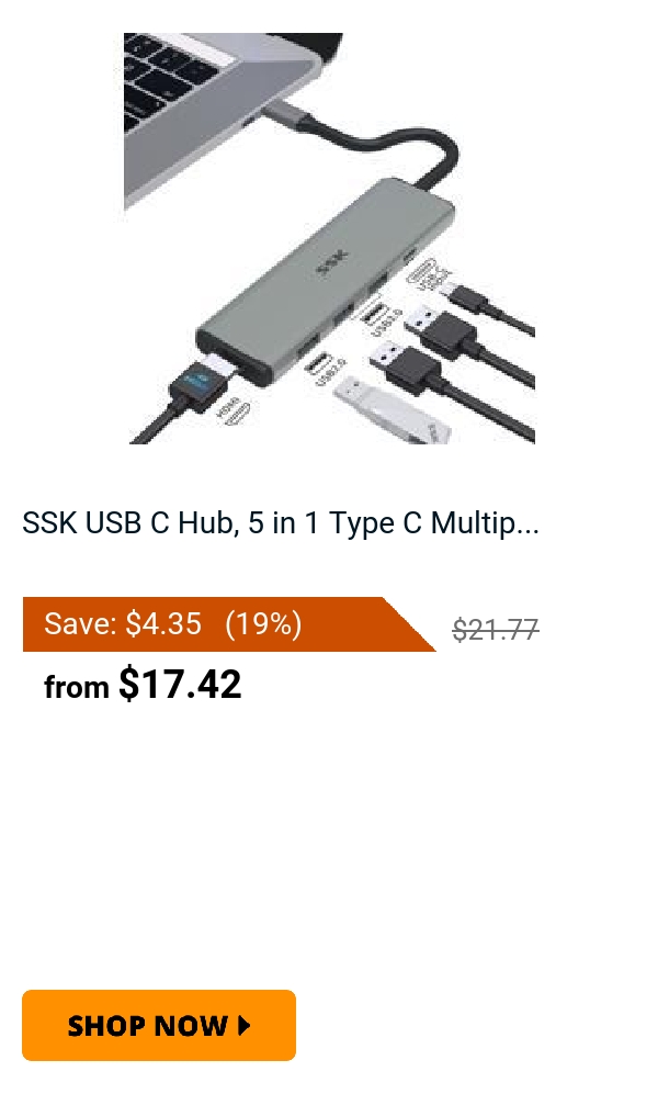 SSK USB C Hub, 5 in 1 Type C Multip...