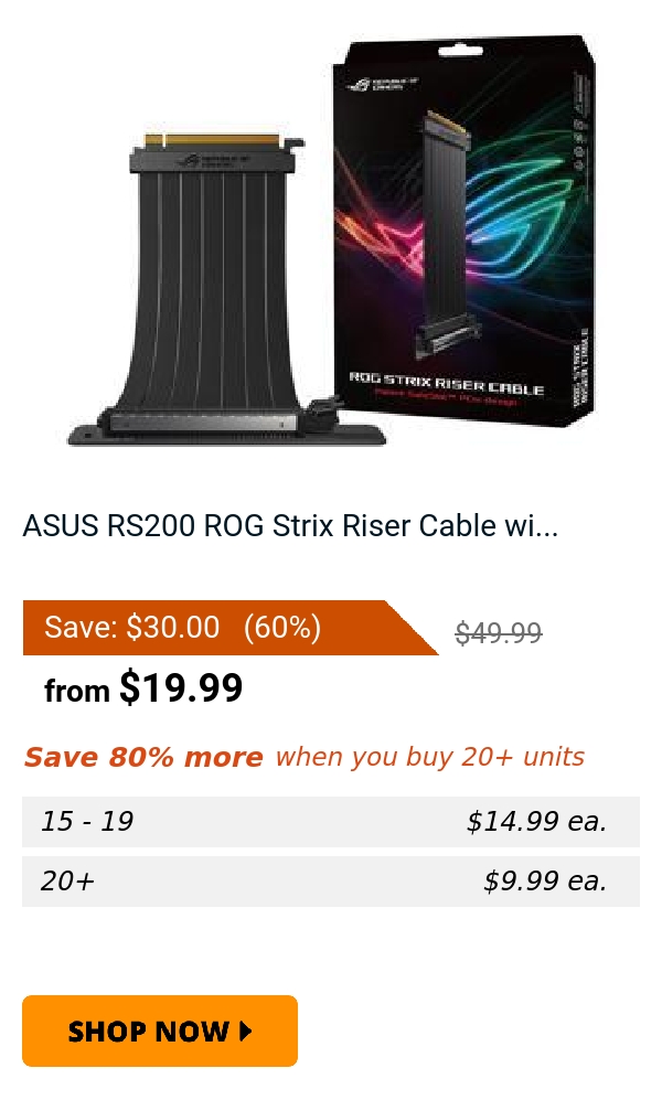 ASUS RS200 ROG Strix Riser Cable wi...