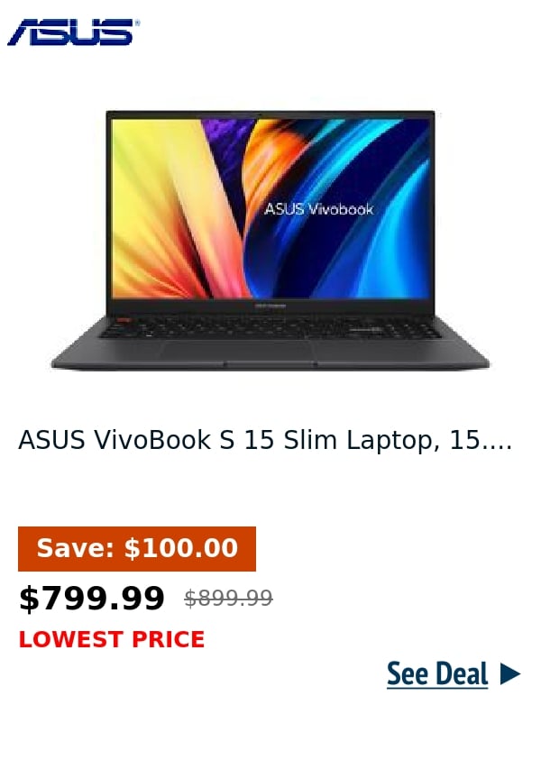 ASUS VivoBook S 15 Slim Laptop, 15....