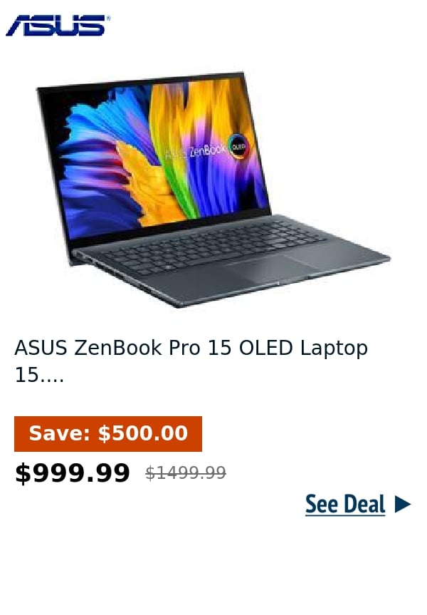 ASUS ZenBook Pro 15 OLED Laptop 15....