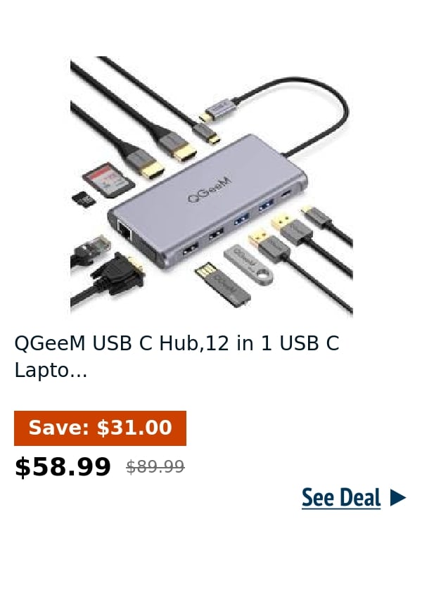 QGeeM USB C Hub,12 in 1 USB C Lapto...