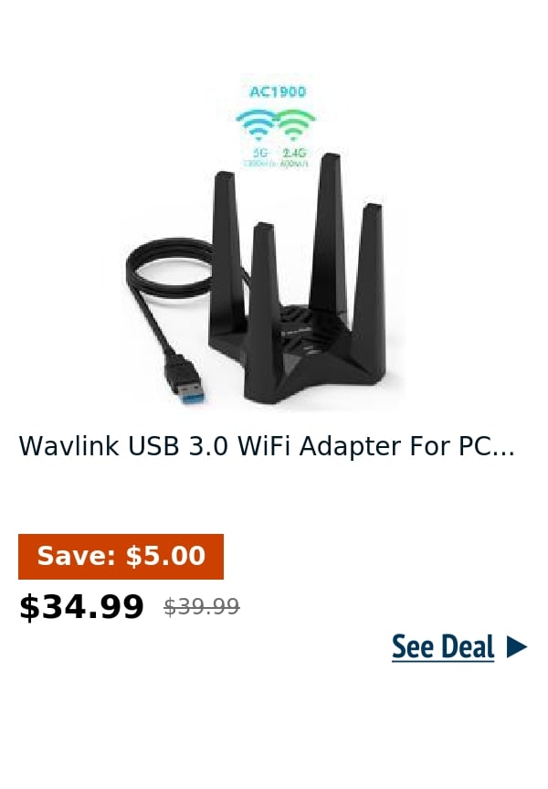 Wavlink USB 3.0 WiFi Adapter For PC...