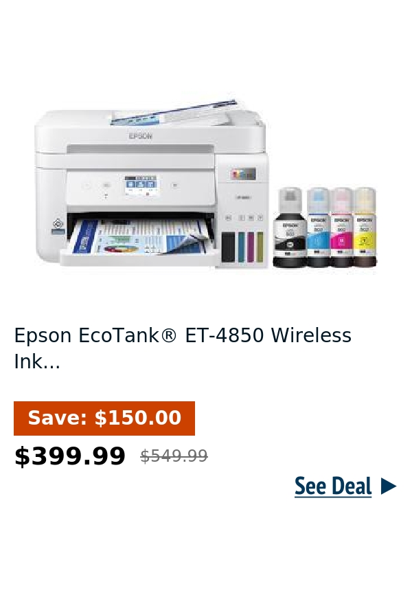 Epson EcoTank® ET-4850 Wireless Ink...