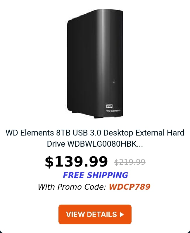 WD Elements 8TB USB 3.0 Desktop External Hard Drive WDBWLG0080HBK...