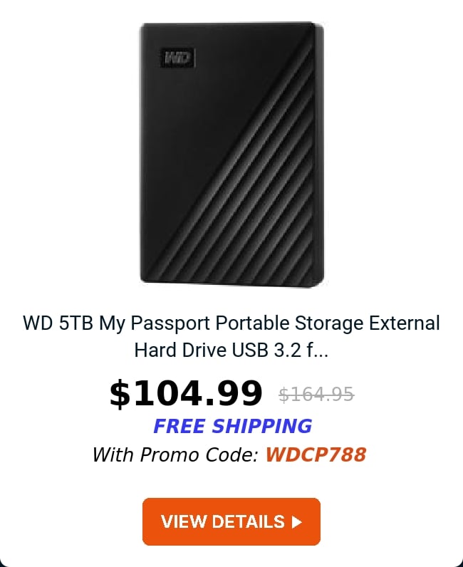 WD 5TB My Passport Portable Storage External Hard Drive USB 3.2 f...