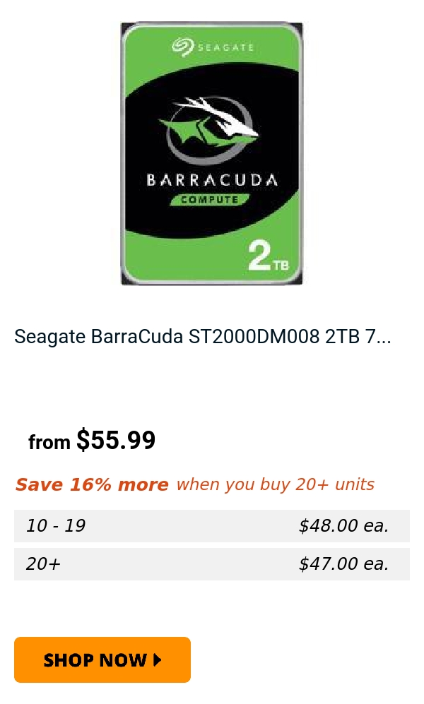 Seagate BarraCuda ST2000DM008 2TB 7...