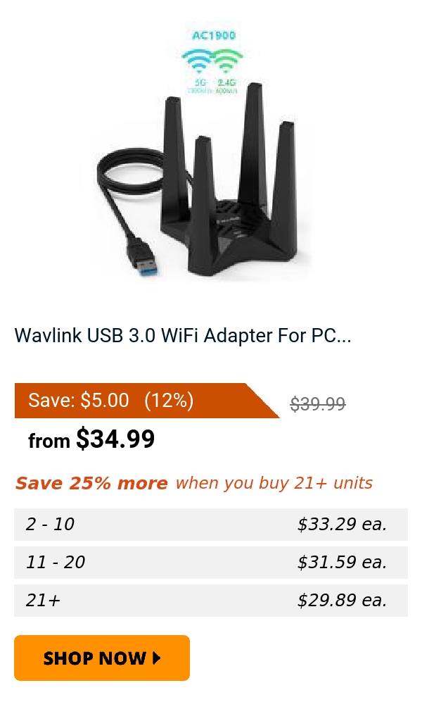 Wavlink USB 3.0 WiFi Adapter For PC...