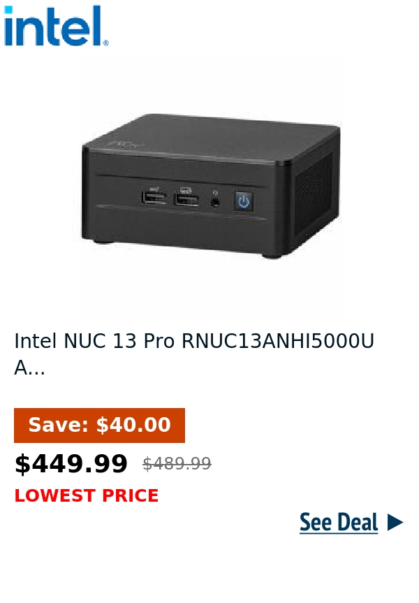 Intel NUC 13 Pro RNUC13ANHI5000U A...