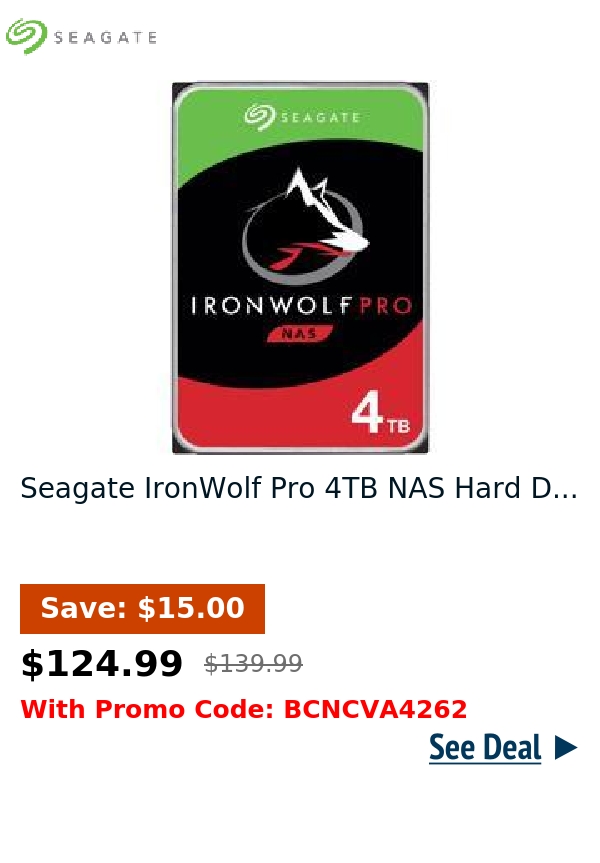 Seagate IronWolf Pro 4TB NAS Hard D...