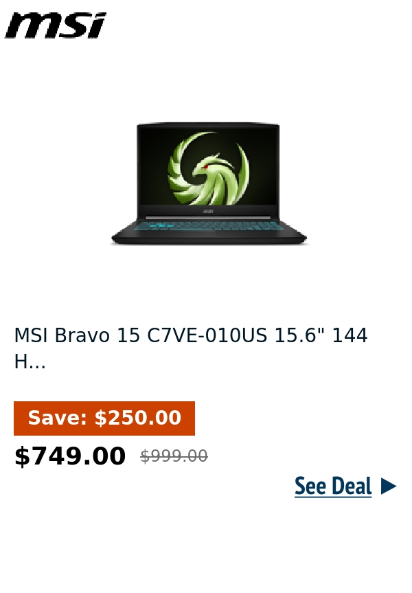 MSI Bravo 15 C7VE-010US 15.6