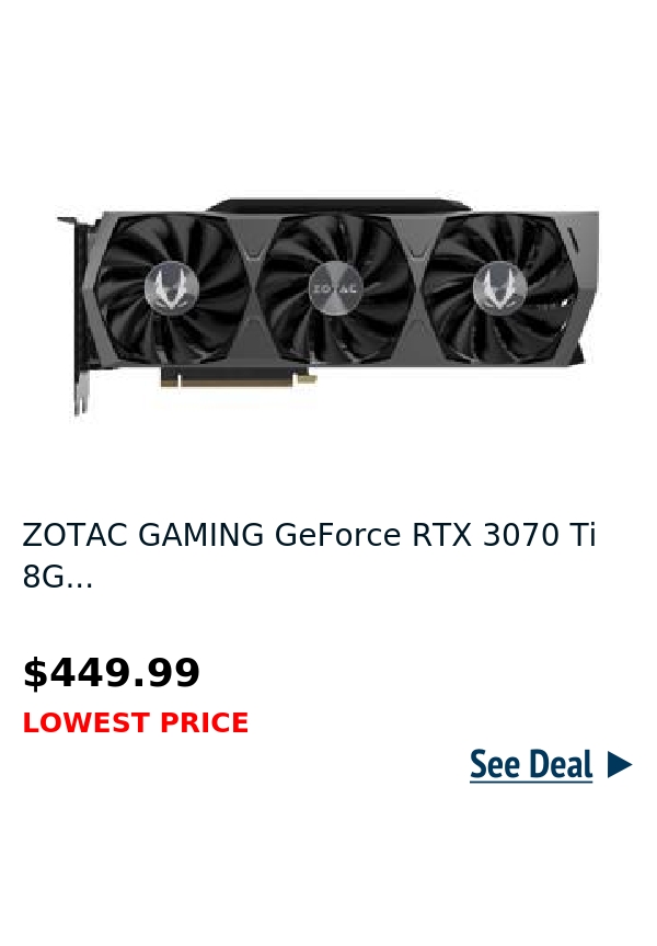 ZOTAC GAMING GeForce RTX 3070 Ti 8G...