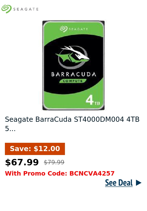 Seagate BarraCuda ST4000DM004 4TB 5...