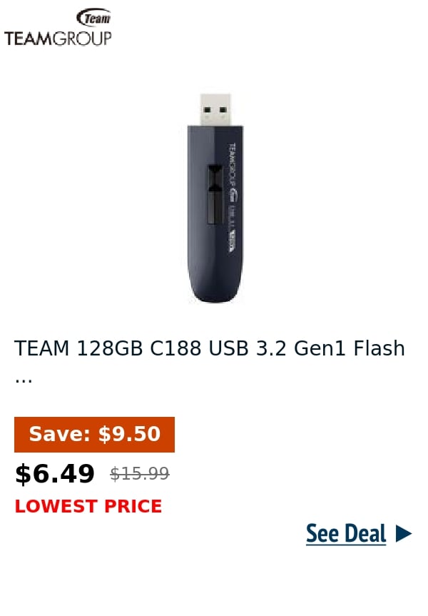 TEAM 128GB C188 USB 3.2 Gen1 Flash ...