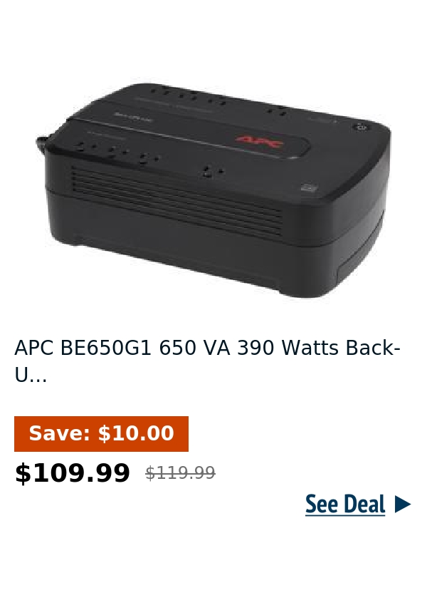 APC BE650G1 650 VA 390 Watts Back-U...