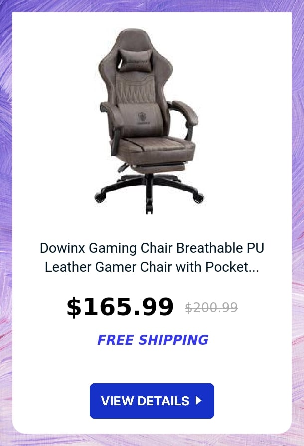 Dowinx Gaming Chair Breathable PU Leather Gamer Chair with Pocket...