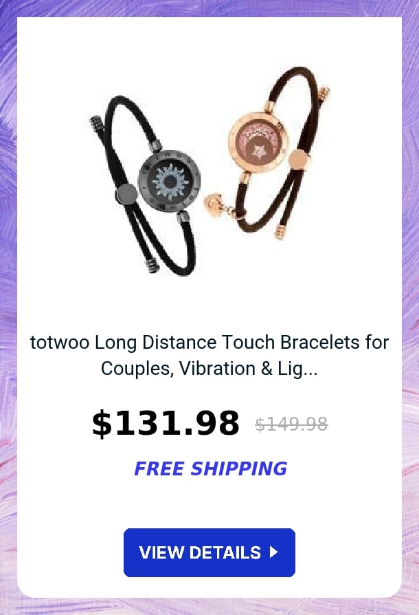 totwoo Long Distance Touch Bracelets for Couples, Vibration & Lig...