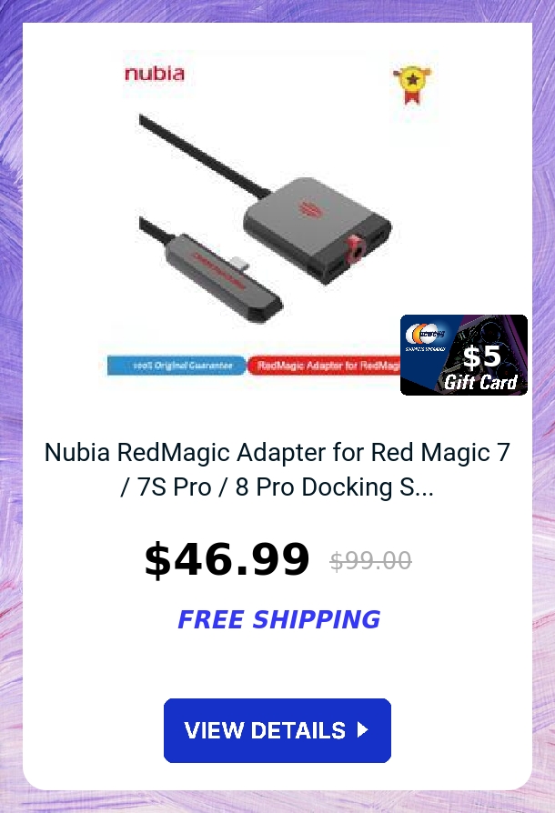 Nubia RedMagic Adapter for Red Magic 7 / 7S Pro / 8 Pro Docking S...