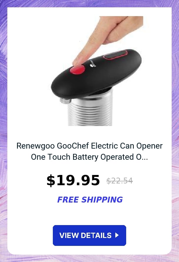 Renewgoo GooChef Electric Can Opener One Touch Battery Operated O...