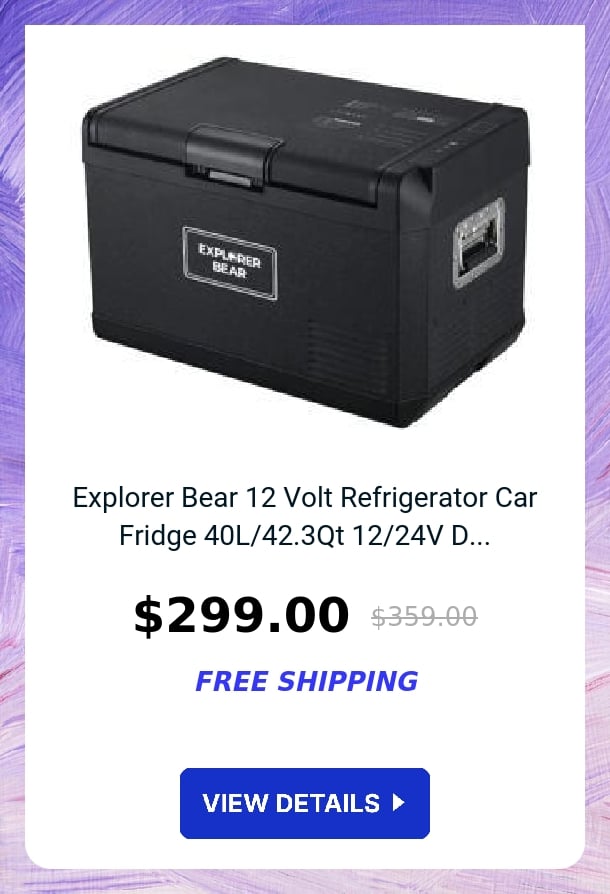 Explorer Bear 12 Volt Refrigerator Car Fridge 40L/42.3Qt 12/24V D...