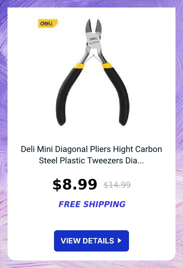 Deli Mini Diagonal Pliers Hight Carbon Steel Plastic Tweezers Dia...