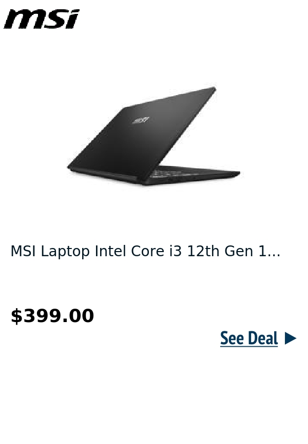 MSI Laptop Intel Core i3 12th Gen 1...