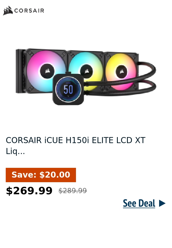 CORSAIR iCUE H150i ELITE LCD XT Liq...