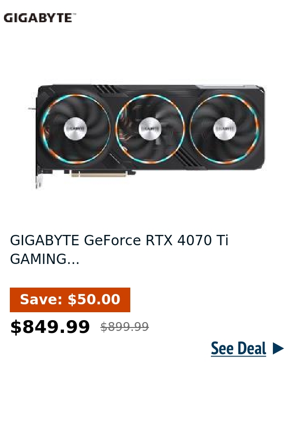 GIGABYTE GeForce RTX 4070 Ti GAMING...