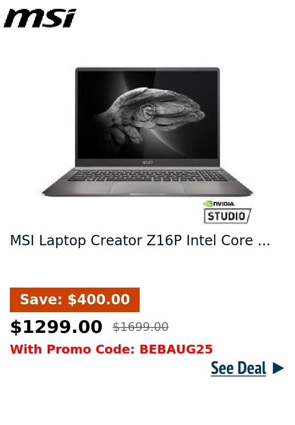 MSI Laptop Creator Z16P Intel Core ...