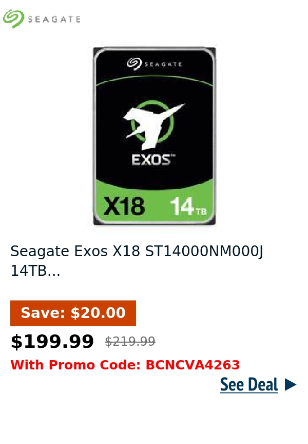 Seagate Exos X18 ST14000NM000J 14TB...