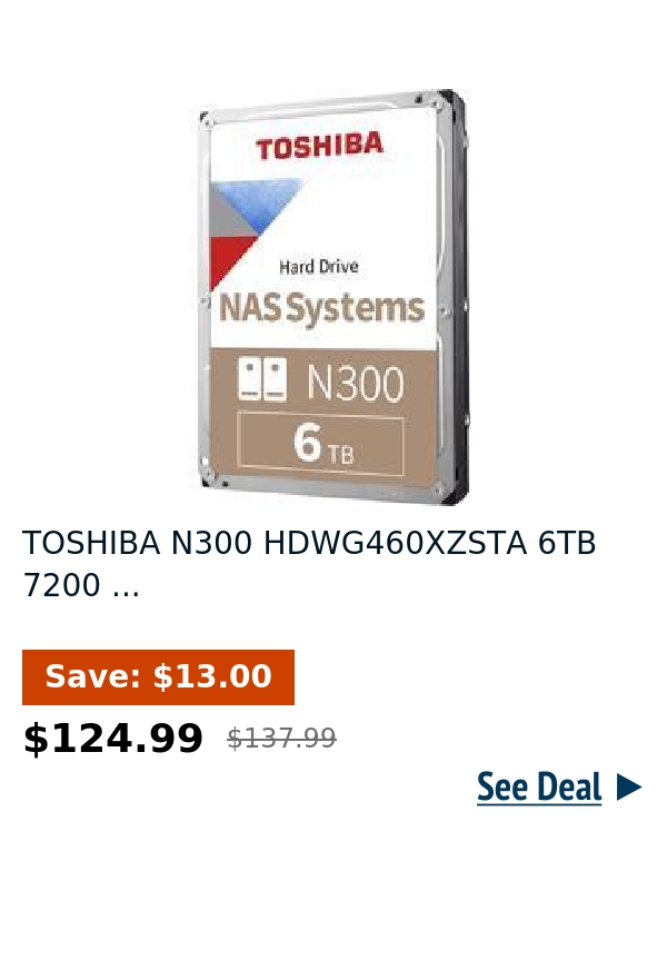 TOSHIBA N300 HDWG460XZSTA 6TB 7200 ...