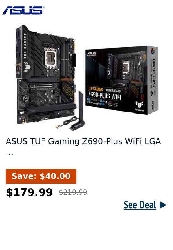 ASUS TUF Gaming Z690-Plus WiFi LGA ...