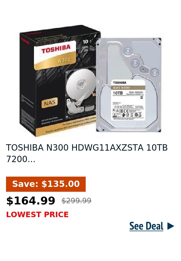 TOSHIBA N300 HDWG11AXZSTA 10TB 7200...